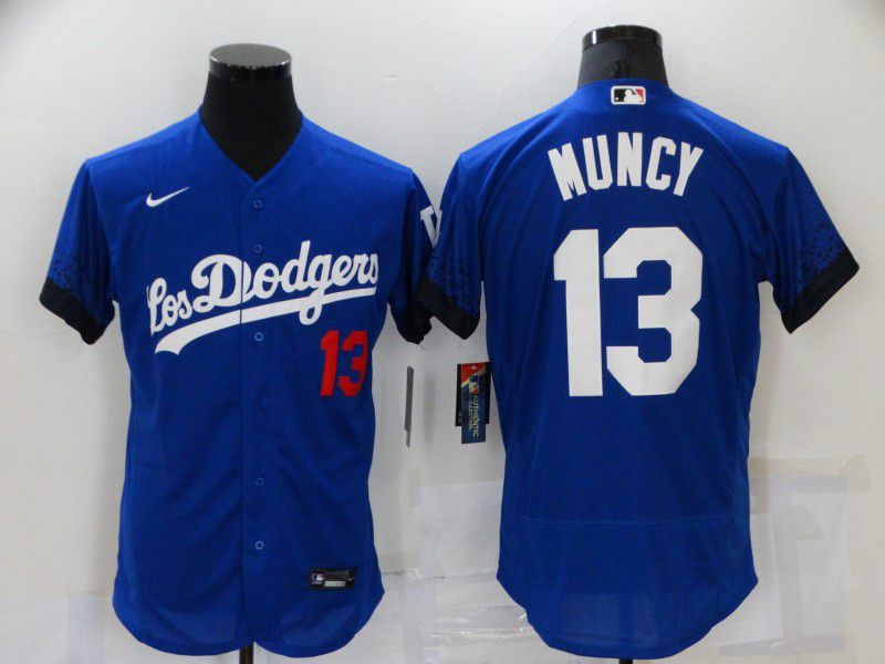 Men Los Angeles Dodgers #13 Muncy Blue City Edition Elite Nike 2021 MLB Jersey->new york yankees->MLB Jersey